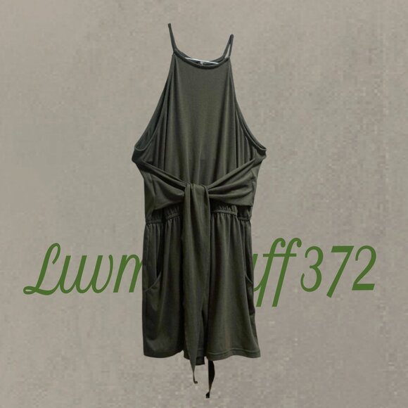 Cute Zesica High Neck Halter Romper Shorts - Picture 2 of 14